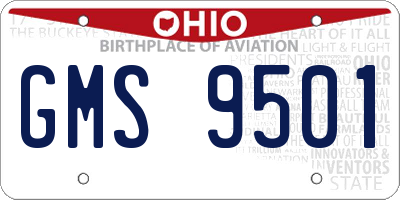 OH license plate GMS9501
