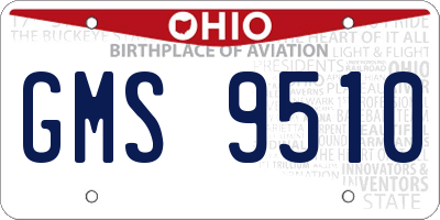 OH license plate GMS9510