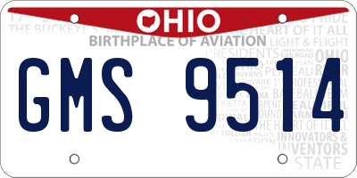 OH license plate GMS9514