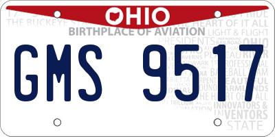 OH license plate GMS9517