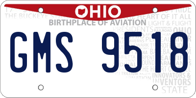 OH license plate GMS9518