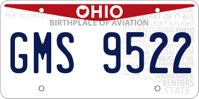 OH license plate GMS9522