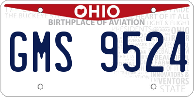 OH license plate GMS9524