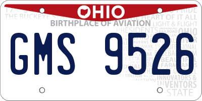 OH license plate GMS9526