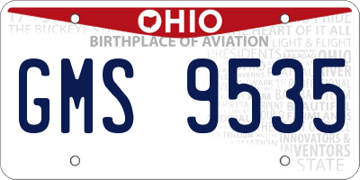 OH license plate GMS9535