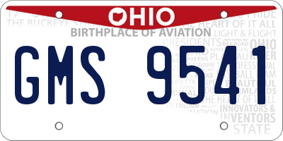 OH license plate GMS9541