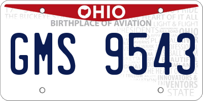 OH license plate GMS9543