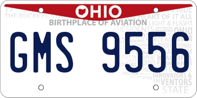 OH license plate GMS9556