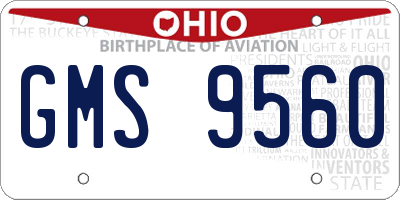 OH license plate GMS9560