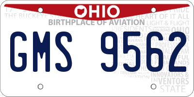 OH license plate GMS9562