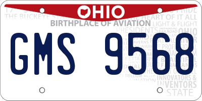 OH license plate GMS9568
