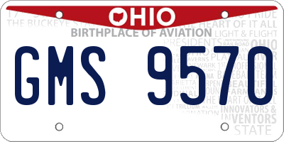 OH license plate GMS9570