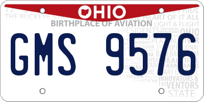 OH license plate GMS9576