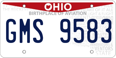 OH license plate GMS9583