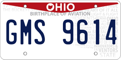 OH license plate GMS9614