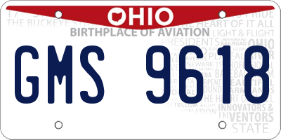 OH license plate GMS9618