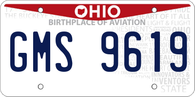 OH license plate GMS9619