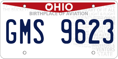 OH license plate GMS9623