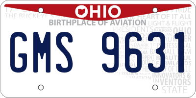 OH license plate GMS9631