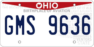 OH license plate GMS9636