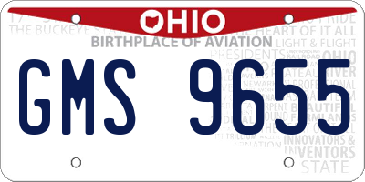 OH license plate GMS9655