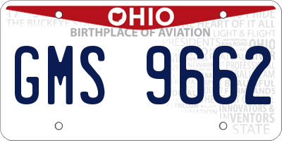 OH license plate GMS9662