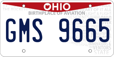 OH license plate GMS9665