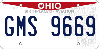 OH license plate GMS9669