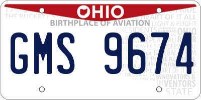OH license plate GMS9674