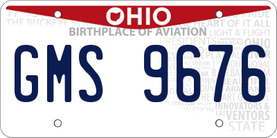 OH license plate GMS9676