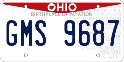 OH license plate GMS9687