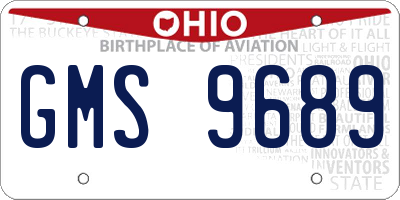 OH license plate GMS9689