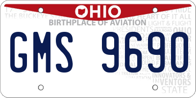 OH license plate GMS9690