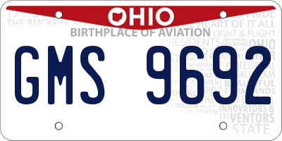 OH license plate GMS9692