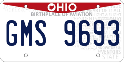 OH license plate GMS9693