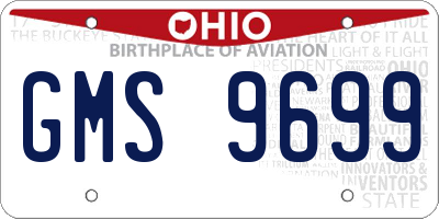 OH license plate GMS9699