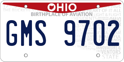 OH license plate GMS9702