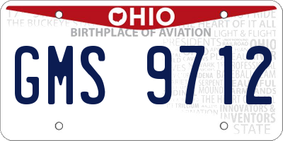 OH license plate GMS9712