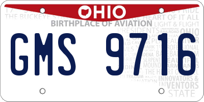 OH license plate GMS9716