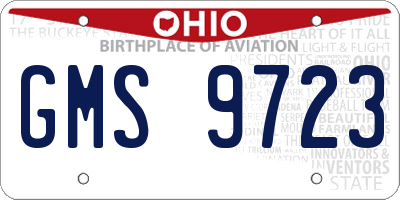 OH license plate GMS9723