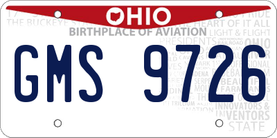 OH license plate GMS9726