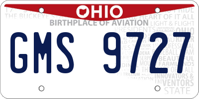 OH license plate GMS9727