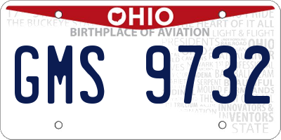 OH license plate GMS9732