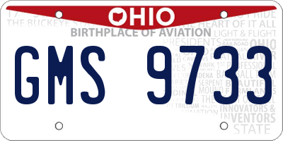 OH license plate GMS9733