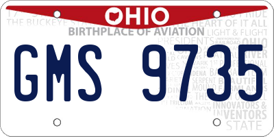 OH license plate GMS9735