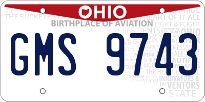 OH license plate GMS9743