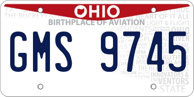 OH license plate GMS9745