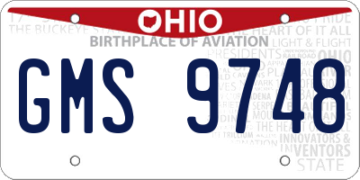 OH license plate GMS9748