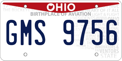 OH license plate GMS9756