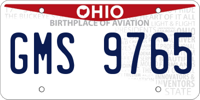 OH license plate GMS9765